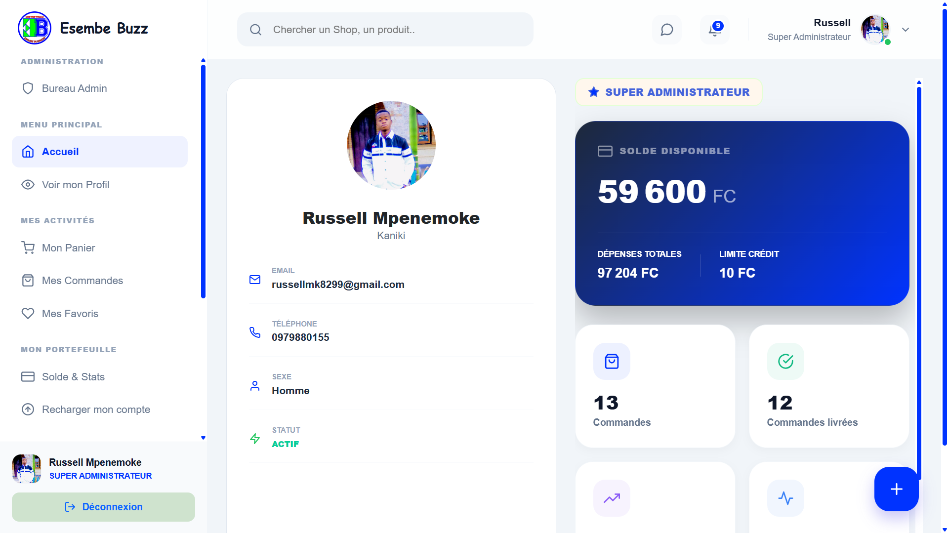 Plateforme Web Esembe Buzz